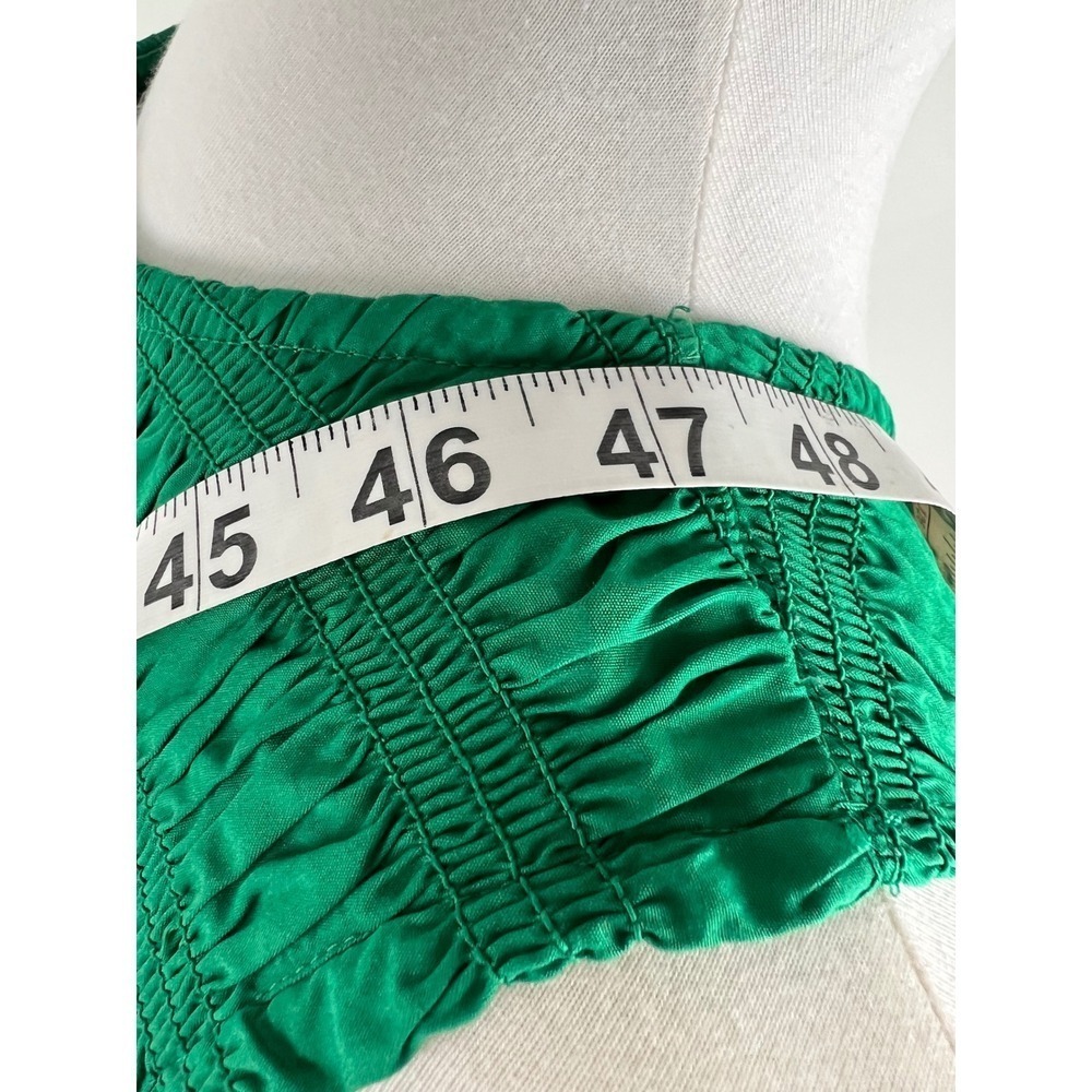 NWT Madewell Smocked Bodice Midi Dress Green Sleeveless Spring Wedding Guest - Picture 8 of 16